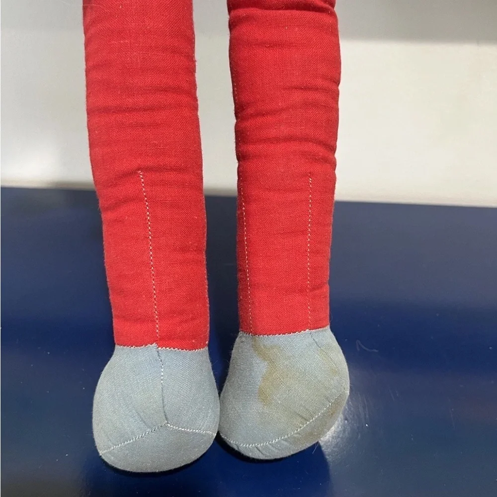Carnival Plastic Face Cloth Fabric Doll Blonde Hair Braids Blue Eyes Vintage 60s
